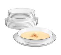 Set De Comedor Redondo Seltmann Weiden Lido Black Line 12 Piezas