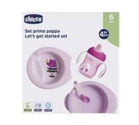 Set de comida Chicco niña 6M+ (vajilla y taza 200 ml) - utensilios para primeras papillas