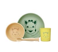 Set de comida de silicona Sophie la girafe incl. Plato, Bol, Vaso y cucharra en su caja regalo