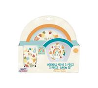 SET DE COMIDA FUN HOUSE Fruity - 1 plato llano ø22 cm, 1 plato hondo ø16 cm y 1 vaso de 220 ml - Para niños