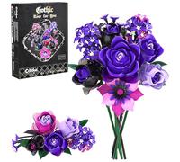 Set de Construcción de Ramo de Rosas Góticas, Compatible con Flores Lego - Colección Botánica Halloween, Maquetas de Flores para Decoración del Hogar, Regalo para San Valentín