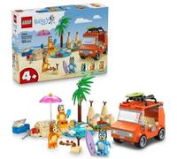 LEGO Set Bluey Excursión Playa – 3 minifiguras (Bingo, Chilli), 2 tablas, coche – 4+ años
