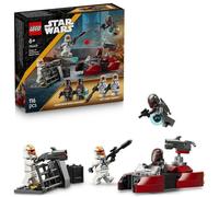 LEGO Star Wars 75449 Pack de Combate: Asedio de Mandalore - Figuras de Acción Inc. 2 Minifiguras de Mandalorianos y 2 Soldados Clon, Moto Speeder de Juguete y Blásters - Regalo para Niños de 6+ Años