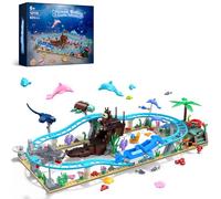 Set de Construcción Parque de Aventuras Montaña Rusa Oceánica, Bloques de Amigos con Submarino, Delfines, Peces y Conchas, Juguete Stem de Parque Acuático, Regalo de Cumpleaños para Niños de 6+