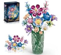 Set de Construcción Ramo de Flores para Adultos y Jóvenes 14+, Compatible con Lego, 730 Piezas Colección Botánica Noche Estrellada con Rosas, Lirios y Paniculata, Decoración Hogar y Oficina