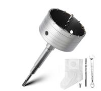 Set de corona de 120 mm con adaptador SDS plus de 220 mm y broca centellante de 8x110 mm, corona de perforación para enchufe para mampostería y hormigón