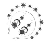 Set de corona y aretes, cabeza de diosa Halo Halo,GLITTER DADA DE CASA DE NADILLA CON ELECTROS - Cabello de cabello hecho a mano, accesorios de Diosa de fiesta para mujeres y niñas