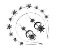 Set de corona y aretes, cabeza de diosa Halo Halo | Glitter Stars Tiara para mujeres con aretes - Vestido de cabeza de Diosa hecha a mano, cabeza de la banda de cabello de novia para bodas