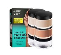 Set de corrector de tatuaje para maquillaje de cobertura de tatuaje, invisible y natural, resistente al agua, crema para tatuajes, scars, vitiligo y puntos oscuros, uso en el cuerpo