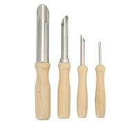 Set de cortador de agujeros de escultura: 4 piezas Herramientas de arcilla de acero inoxidable con mango ergonómico de madera para arcilla de arcilla y arcilla de papel