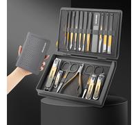 Set de Cortaúñas con Protector contra Salpicaduras | Acero Inoxidable, Estilo Moderno, de Mordaza de 5mm-10mm, Inclinación de de 25°, Estuche de Almacenamiento, para Hombres y Mujeres