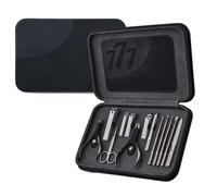 Set de cortauñas Juego de manicura for hombres, kit profesional uñas, juego cortaúñas, 13 piezas acero inoxidable, cuidado, pedicura, aseo for con estuche cuero PU Viajes
