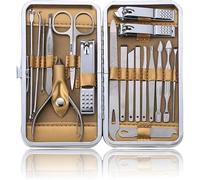 Set de cortauñas. Set profesional for el cuidado de las uñas: kit manicura y pedicura acero inoxidable con súper estuche