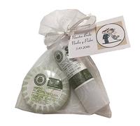 Set de cosméticos con pastilla de jabón al Aceite de Oliva y protector labial de"La Chinata" en bolsa de organza (Pack 24 ud)
