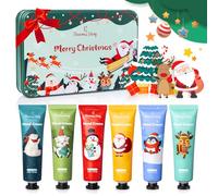 Set de Crema de Manos, Caja de Regalos Navidad, Eleanore's Diary 6 PCS Mini Crema de Manos, Manteca de Karité, Hidratante, Regalo Navidad Mujeres, Calendario de Adviento Regalo