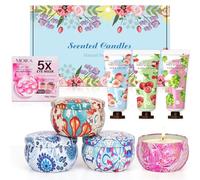 Set de crema de manos, mini crema de manos, regalo para mujer, velas aromáticas en cristal, regalo para mujer, almohadillas para los ojos como regalo, set de regalo para Navidad, cumpleaños