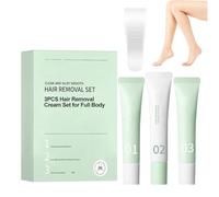 Set De Crema Depilatoria Para Todo El Cuerpo, Crema Depilatoria Corporal Con Aplicador De Espátula, Crema Depilatoria Corporal Suave, Removedor Con Gel De Aloe Calmante (1 set)