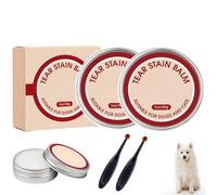 Set de Crema Protectora y Cepillo para Manchas de Lágrimas en Mascotas | Bálsamo Natural Eliminador de Manchas para Perros y Gatos | Kit de Cuidado Ocular 3 en 1 (Versión Mejorada) (2 unidades)