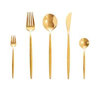 Set de cubiertos dorado para 12 personas 60 piezas, SWISON juego cubertería oro acero inoxidable con cuchillo tenedor y cuchara, Diseñar ligero