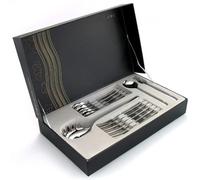 Set de Cubiertos para Pasta Trento (18 Piezas) Acero Inoxidable Pulido Espejo, 6 Tenedores, 6 Cucharas, 1 Cucharón, 2 Platos, 1 Ensaladera y 2 Boles