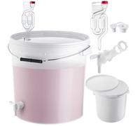 Set de cubo de fermentación KADAX 20L con grifo de salida, tubo de fermentación y tapón de goma, recipiente de fermentación de plástico con grifo de drenaje, tapón de fermentación y tapón para