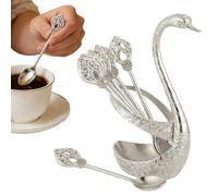 Set de Cucharas de Café - 4,8 pulgadas Soporte Base Organizador | Porta Cuchras para Postre, Elegantes Cucharas de Café para Hogar Cocina Bar Apartamento Bebida Fruta Postre