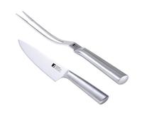 Set de cuchillo chef + tenedor para carne bbq en acero inoxidable bergner 4 cm