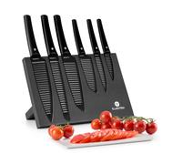 Klarstein Kissaki Juego de cuchillos de cocina - Portacuchillos, 6 Tamaños, Magnético, Diseño japonés, Antiadherente, 30 x 19 x 15 cm, Negro