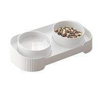 Set de cuencos elevados anti-derrame cerámica para comida y agua gatos grado alimentario resistente a arañazos no poroso fácil limpiar apto lavavajillas altura óptima mejor postura reduce la tensión b