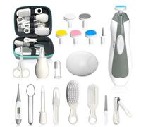 Set de cuidado de la salud y cuidado del bebé, kit esencial para recién nacidos (gris y blanco 20 en 1)