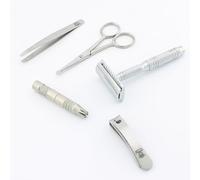 Set de cuidado de manos (4 productos de navaja de seguridad) Recortadora de nariz, tijera de nariz, cortador de uñas, Coleccion Sophist diseñado por Haryali London