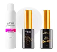 Set de cuidado de uñas de lujo Yoshi Luxury Cleaner, UV Top Blink Sparkles & Fiber Base nº 2
