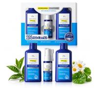 Set de cuidado del cabello de 3 piezas con champú, acondicionador y suero | Champú de aceite de árbol de té, limpia suavemente el cuero cabelludo, calma el cuero cabelludo con picazón y enrojecimiento