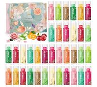 Set de cuidado labial de 36pcs, set de regalo de bálsamo labial con 12 aromas para labios secos, sets de labiales hidratantes de 24 horas, pequeños regalos para mujeres, colegas, Navidad y cumpleaños