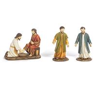 Set de cuna de Pascua de lavanda de los pies, escena a través de Crucis, 9 cm, 3 sujetos de resina