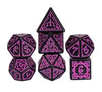 Set de Dados,7 Piezas de Dados de acrílico para Juego de rol | Conjunto Completo de Colores con Caja de Almacenamiento magnética para Picnic, Camping y Viajes