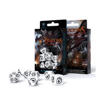 Dragones RPG Dado Juego Blanco Y Negro de Rol Q-Workshop Dnd Rollo Nuevo