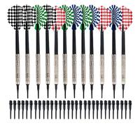 Set de dardos Lifeant con punta de plástico - 12 piezas de dardos blandos + 100 puntas de repuesto, seguros y duraderos, para dianas electrónicas