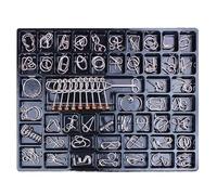 Set de de Alambre Metálico,Juego de Ingenio y Desafío Mental | Set de 50 Desafíos Mentales con Figuras de Alambre - para Niños Adolescentes Adultos Hogar Aula Viajes