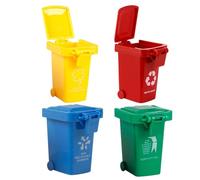 Set de de Basura de Juguete,4 Piezas Mini Contenedor para Escritorio de Basura y Reciclaje - Contenedor Clasificador De Residuos Juguete Educativo - para Hogar Estudio Oficina Escuela Aula Jardín de I