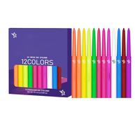 Set De Delineador Líquido Mate - 12 Colores | Delineador Fluorescente Neón UV Perfilador Contra Agua | Lápiz De Ojos De Color De Alta Precisión Y Larga Duración Para Festivales De Música Y Fiestas
