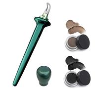 Set de delineadores Arcbelle, herramienta multifuncional para maquillaje, kit de delineadores resistentes al agua y a las manchas, herramienta de silicona para delinear (Green Brush-With Black+Brown)