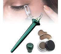 Set de delineadores Arcbelle, herramienta multifuncional para maquillaje, kit de delineadores resistentes al agua y a las manchas, herramienta de silicona para delinear (Green Brush-With Brown)