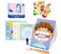 Set De Dentista, Juguetes Educativos Para Cepillar Los Dientes - 23,6x18,2x6,5 Cm Dimensiones Del Producto, Cartón De Papel Brillante De Dibujos Animados, Rastreador De Hábitos De Higiene | Herramient