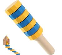 Set de desafío de equilibrio de madera, balanceadores de madera portátiles multicolores, juguete sensorial de equilibrio, coordinación ojo-mano, coordinación y motricidad (Beige)