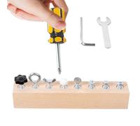 Set de Destornillador de Juguete Infantil | Juego Educativo de Aprendizaje | Set de Juguete de Tablero con Tornillos de Madera - para Niños y Niñas en Navidad, Cumpleaños, Hogar, Jardín de Infancia y