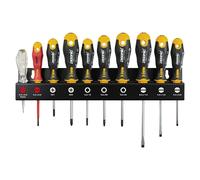 Set de destornilladores Ergonic (10 pzs., Tornillos con ranura y Pozidrive)