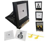 Set de Dianas para Airsoft con Red Atrapa Balines - 2 Modos de Juego: Puntuación y Giro - Incluye 100 Dianas Extras de 17x17 cm - Ideal para Práctica de Tiro y Entrenamiento de Precisión