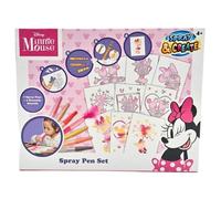 Set de Dibujo Minnie Mouse con Aerógrafos y Plantillas - Spray & Create - 7 Rotuladores + 6 Stencils Reutilizables - Juguete Creativo para Niños +4 Años