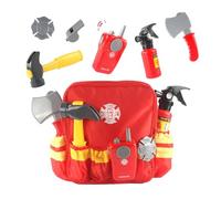 Set de disfraz de bombero - Juguete de bombero 23x25x9cm | Set de cosplay de emergencia para niños - Herramientas de mochila de tela ABS | Juegos de imaginación, juegos de rol, fiestas, educación
